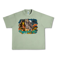 Oil Green Happy Fall Y'all Owl Urban Heavy Tee - LillyAllenDesigns
