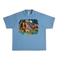 Pebble Blue Happy Fall Y'all Owl Urban Heavy Tee - LillyAllenDesigns