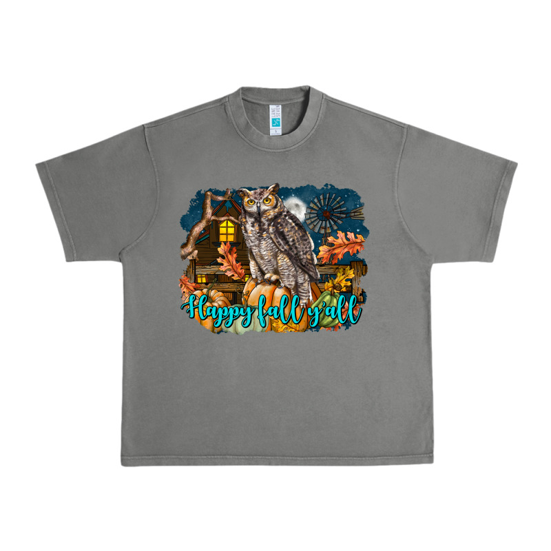 Happy Fall Y'all Owl Urban Heavy Tee by LillyAllenDesigns | Teevron
