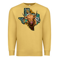 Texas Map Highland Cow Premium Sweatshirt | Teevron
