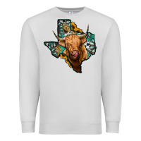 Dove Grey texas map highland cow Premium Sweatshirt - Jasminsmagicworld