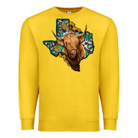 Lemon texas map highland cow Premium Sweatshirt - Jasminsmagicworld