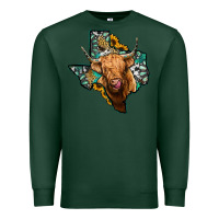 Sports Green texas map highland cow Premium Sweatshirt - Jasminsmagicworld