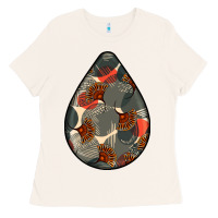Bone african fabric pattern teardrop earrings Ladies Tee - BundleAndBundleShop