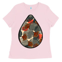 Bubblegum Pink african fabric pattern teardrop earrings Ladies Tee - BundleAndBundleShop