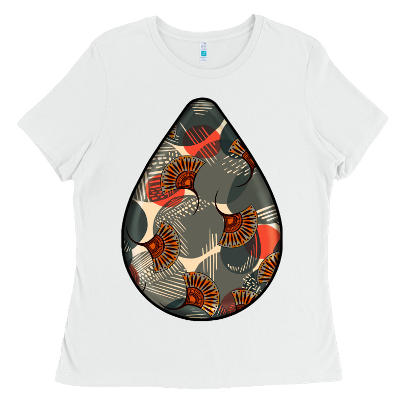 African Fabric Pattern Teardrop Earrings Ladies Tee by BundleAndBundleShop | Teevron