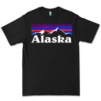 Black alaska retro vintage mountains & outdoors wilderness state Premium Tee - linhVisuals