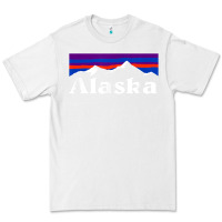 White alaska retro vintage mountains & outdoors wilderness state Premium Tee - linhVisuals