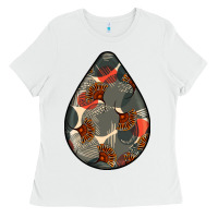 White african fabric pattern teardrop earrings Ladies Tee - BundleAndBundleShop