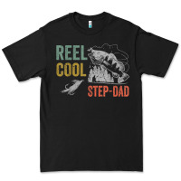 Black mens reel cool step dad fishing funny fathers day Premium Tee - linhVisuals