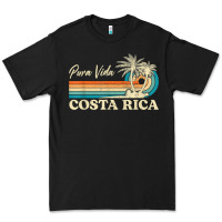 Black costa rica retro beach vacation costa rica souvenir beach t shirt Premium Tee - linhVisuals
