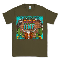 Army Green wild one longhorn gemstones cactus and sunflowers Classic Tee - Artiststas