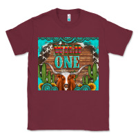 Burgundy wild one longhorn gemstones cactus and sunflowers Classic Tee - Artiststas