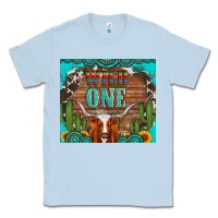 Dusty Blue wild one longhorn gemstones cactus and sunflowers Classic Tee - Artiststas