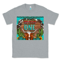 Heather Grey wild one longhorn gemstones cactus and sunflowers Classic Tee - Artiststas