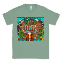Sage wild one longhorn gemstones cactus and sunflowers Classic Tee - Artiststas