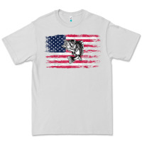 Dove Grey bass fishing distressed american flag essential Premium Tee - linhVisuals