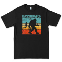 Black bassquatch! funny bigfoot fishing outdoor retro Premium Tee - linhVisuals