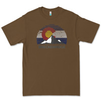 Cacao breckenridge colorado x co flag mountain peak raglan baseball tee Premium Tee - linhVisuals