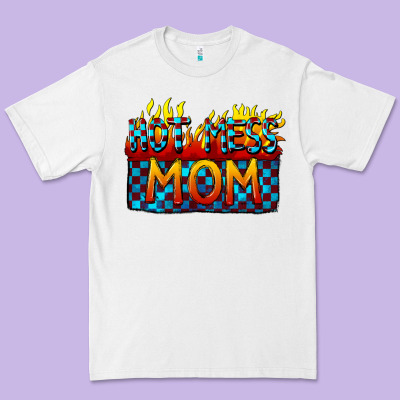 Hot Mess Mom Mother's Day Premium Tee Designed By Fadigitalartstudio