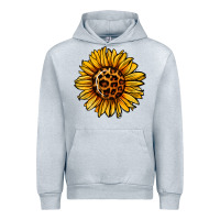 Heather Grey sunflower leopard Urban Hoodie - Jasminsmagicworld