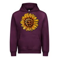 Mauve Wine sunflower leopard Urban Hoodie - Jasminsmagicworld