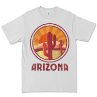 Dove Grey arizona cactus sunset scene graphic t shirt Premium Tee - linhVisuals