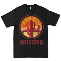 Arizona Cactus Sunset Scene Graphic T Shirt Premium Tee | Teevron