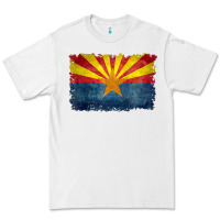 Arizona Flag In Grungy Style Raglan Baseball Tee Premium Tee | Teevron