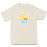 Bone cayman islands retro colorful ocean sunset palm tree novelty Premium Tee - linhVisuals