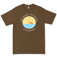Cacao cayman islands retro colorful ocean sunset palm tree novelty Premium Tee - linhVisuals