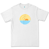 White cayman islands retro colorful ocean sunset palm tree novelty Premium Tee - linhVisuals
