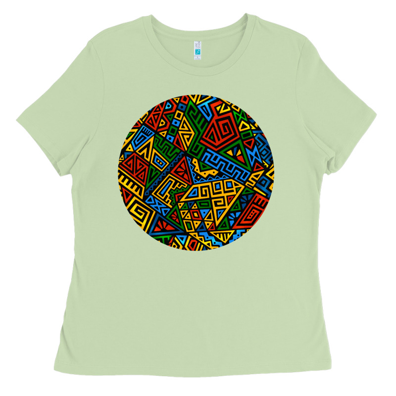 African Fabric Pattern Round Earrings 3 Ladies Tee by BundleAndBundleShop | Teevron