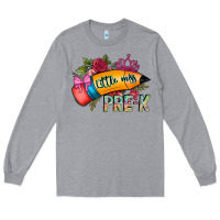 Heather Grey little miss prek Long Sleeve Tee - CowhideDigitalArt