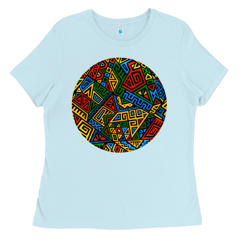 African Fabric Pattern Round Earrings 3 Ladies Tee by BundleAndBundleShop | Teevron