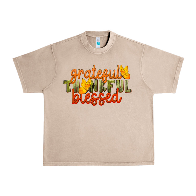 Fall Grateful Thankful Blessed Urban Heavy Tee by LillyAllenDesigns | Teevron