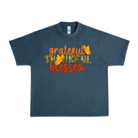 Midnight Navy Fall Grateful Thankful Blessed Urban Heavy Tee - LillyAllenDesigns