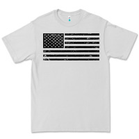 Dove Grey black american flag distressed effect minimalist premium Premium Tee - linhVisuals