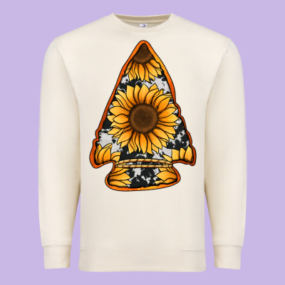 Sunflower Arrowhead Premium Sweatshirt Designed By Jasminsmagicworld