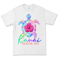 White kauai hawaii vacation 2022 sea turtle flower tropical t shirt Premium Tee - linhVisuals