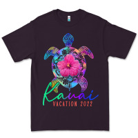 Plum kauai hawaii vacation 2022 sea turtle flower tropical t shirt Premium Tee - linhVisuals