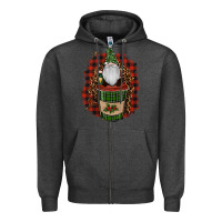 Charcoal Heather Gnomes With Coffee Christmas Zipper Hoodie - RanaPortraitStore