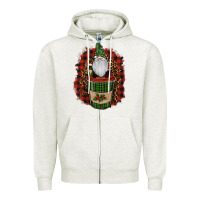 Oatmeal Heather Gnomes With Coffee Christmas Zipper Hoodie - RanaPortraitStore