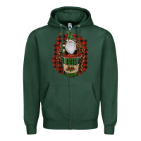 Sports Green Gnomes With Coffee Christmas Zipper Hoodie - RanaPortraitStore