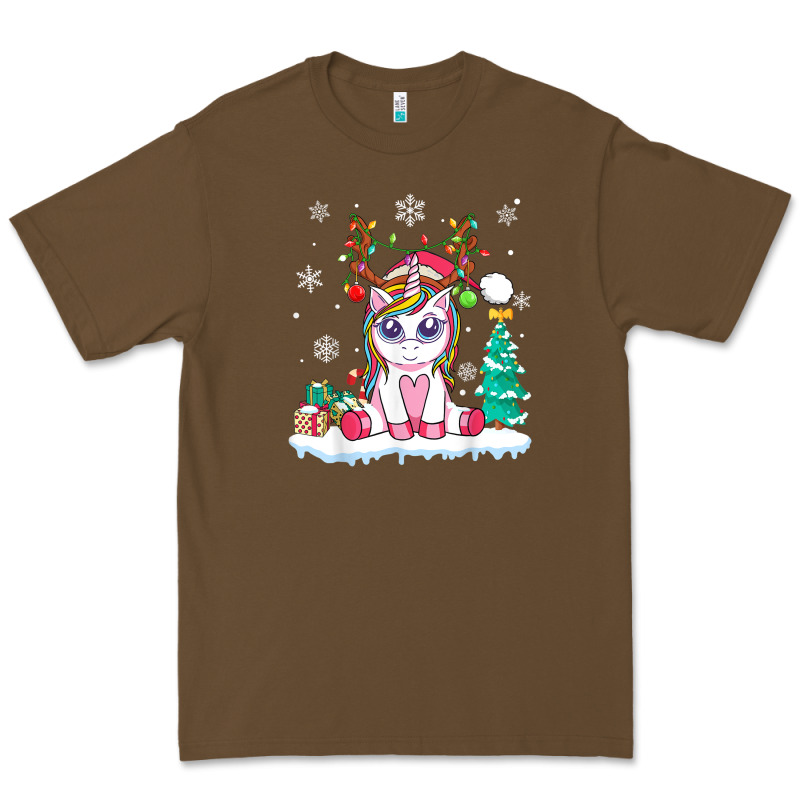 Cute Unicorn Christmas Shirt Kid Girls Women Deer Santa Xmas 1 Premium Tee by linhVisuals | Teevron