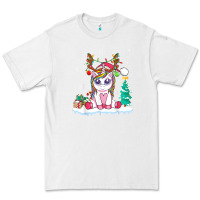 White cute unicorn christmas shirt kid girls women deer santa xmas 1 Premium Tee - linhVisuals