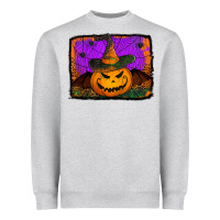Heather Grey jack o' lantern pumpkin Heavyweight Sweatshirt - Jasminsmagicworld