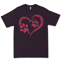 Plum funny valentine day gift t  shirt paw print heart dog cat owner lover Premium Tee - linhVisuals