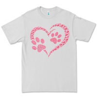 Dove Grey funny valentine day gift t  shirt paw print heart dog cat owner lover Premium Tee - linhVisuals
