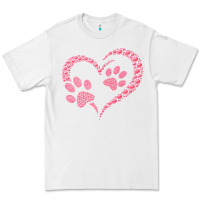 White funny valentine day gift t  shirt paw print heart dog cat owner lover Premium Tee - linhVisuals